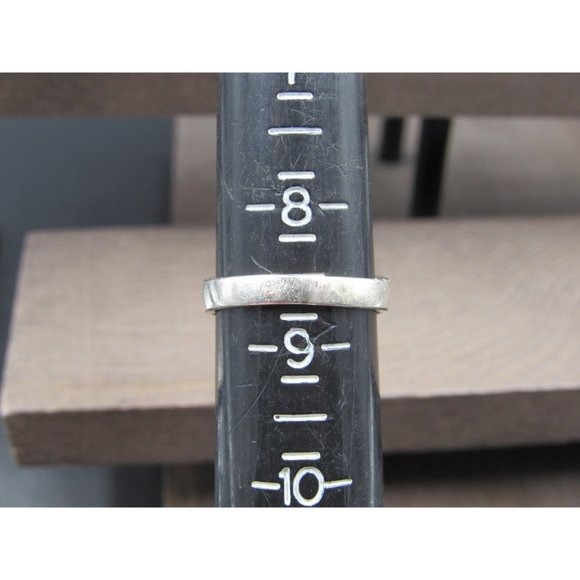 Size 8.5 Sterling Silver Various Shell Inlayed Circles Band Ring Vintage - Picture 4 of 6